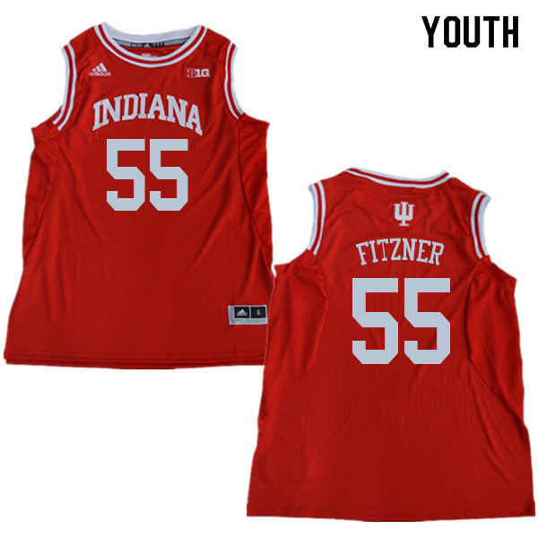 Youth #55 Evan Fitzner Indiana Hoosiers College Basketball Jerseys Sale-Red